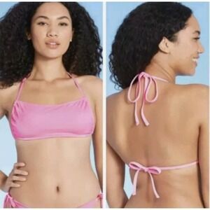 Xhilaration Juniors' Ribbed Apron Front Bralette Bikini Top Size XS (00)